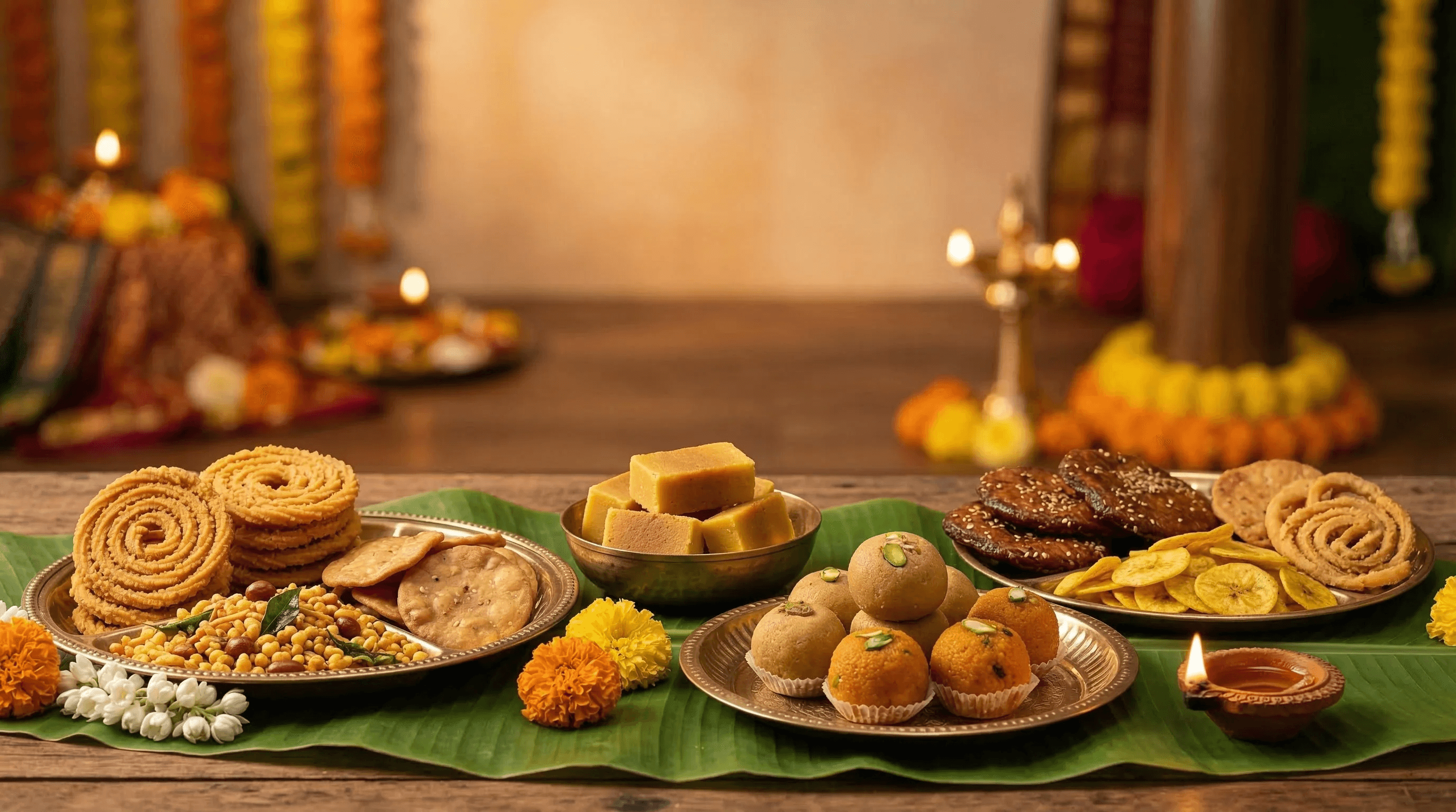 Hands preparing traditional sweets